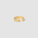 Anel Texturizado Médio - Ouro 18K | SILLENE