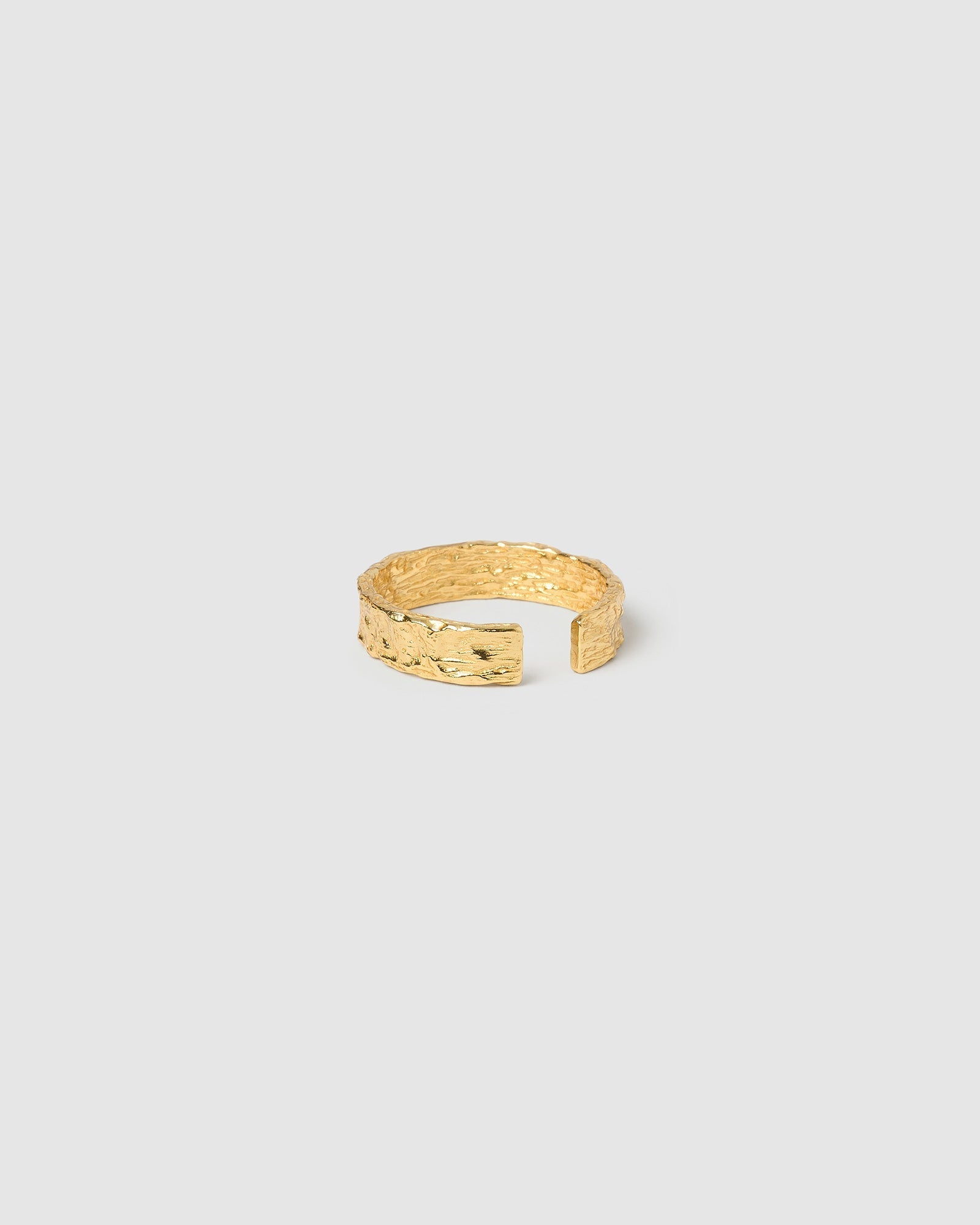 Anel Texturizado Médio - Ouro 18K | SILLENE