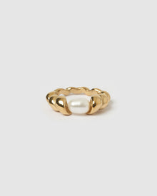 Anel Torcido com Pérola - Ouro 18K | SILLENE