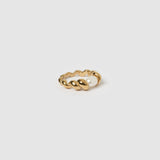 Anel Torcido com Pérola - Ouro 18K | SILLENE