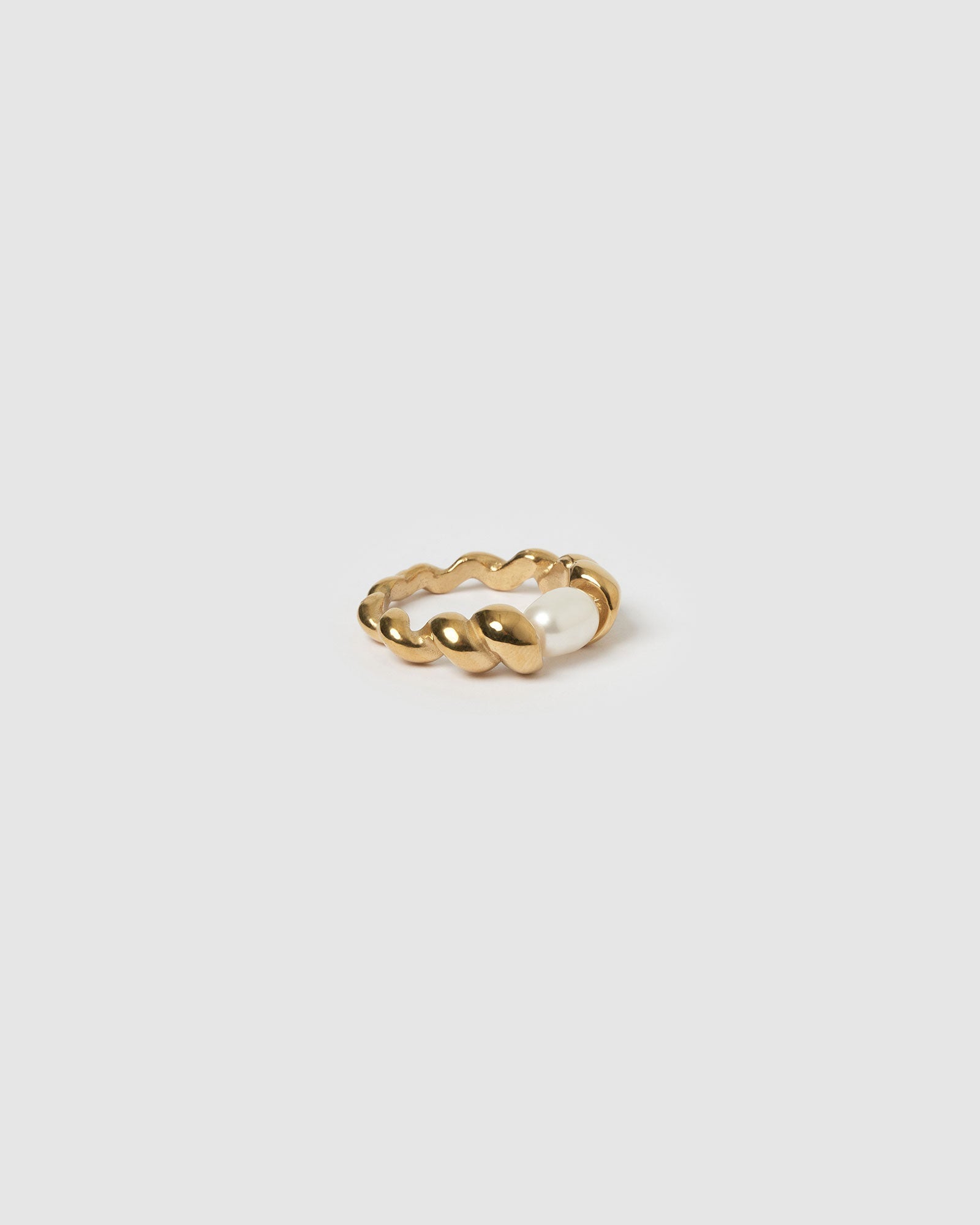 Anel Torcido com Pérola - Ouro 18K | SILLENE