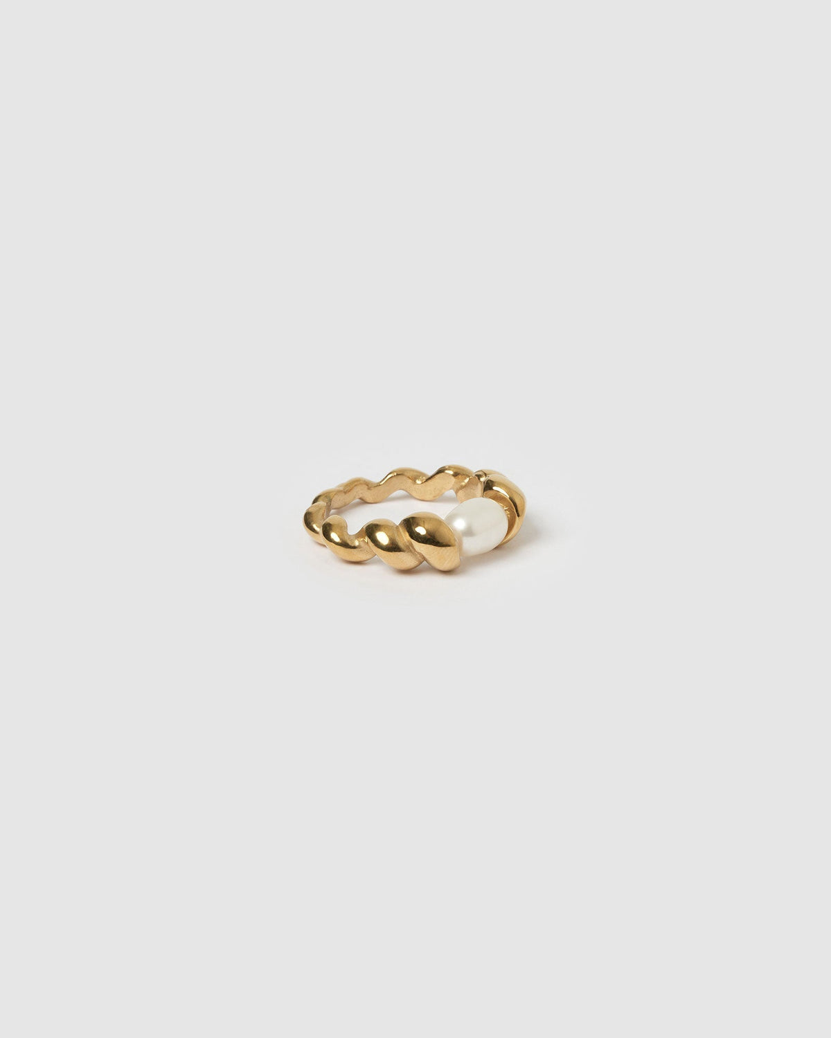 Anel Torcido com Pérola - Ouro 18K | SILLENE
