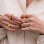 Anel Trançado Waffle - Ouro 18K | SILLENE