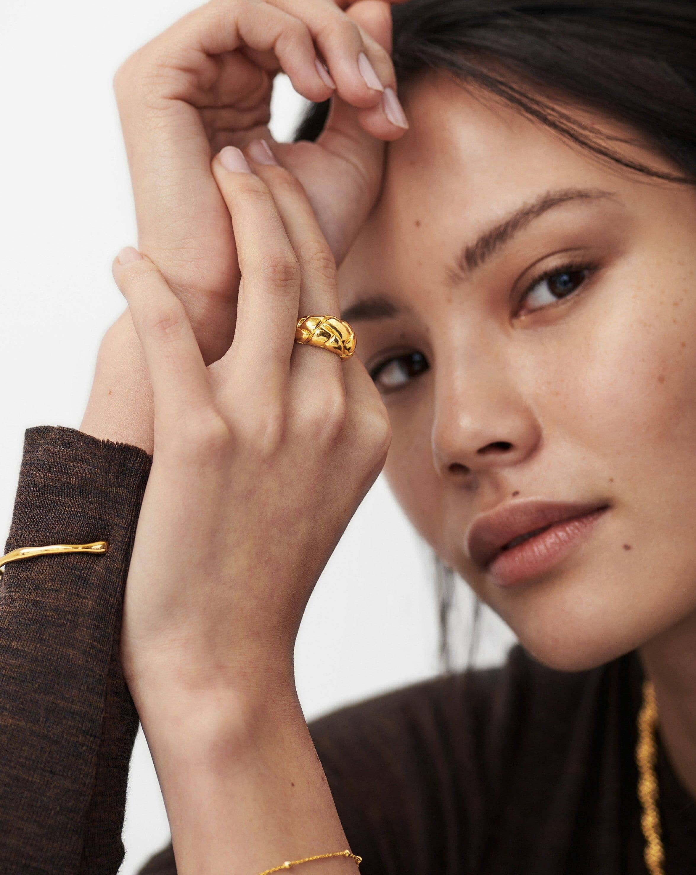 Anel Trançado Waffle - Ouro 18K | SILLENE