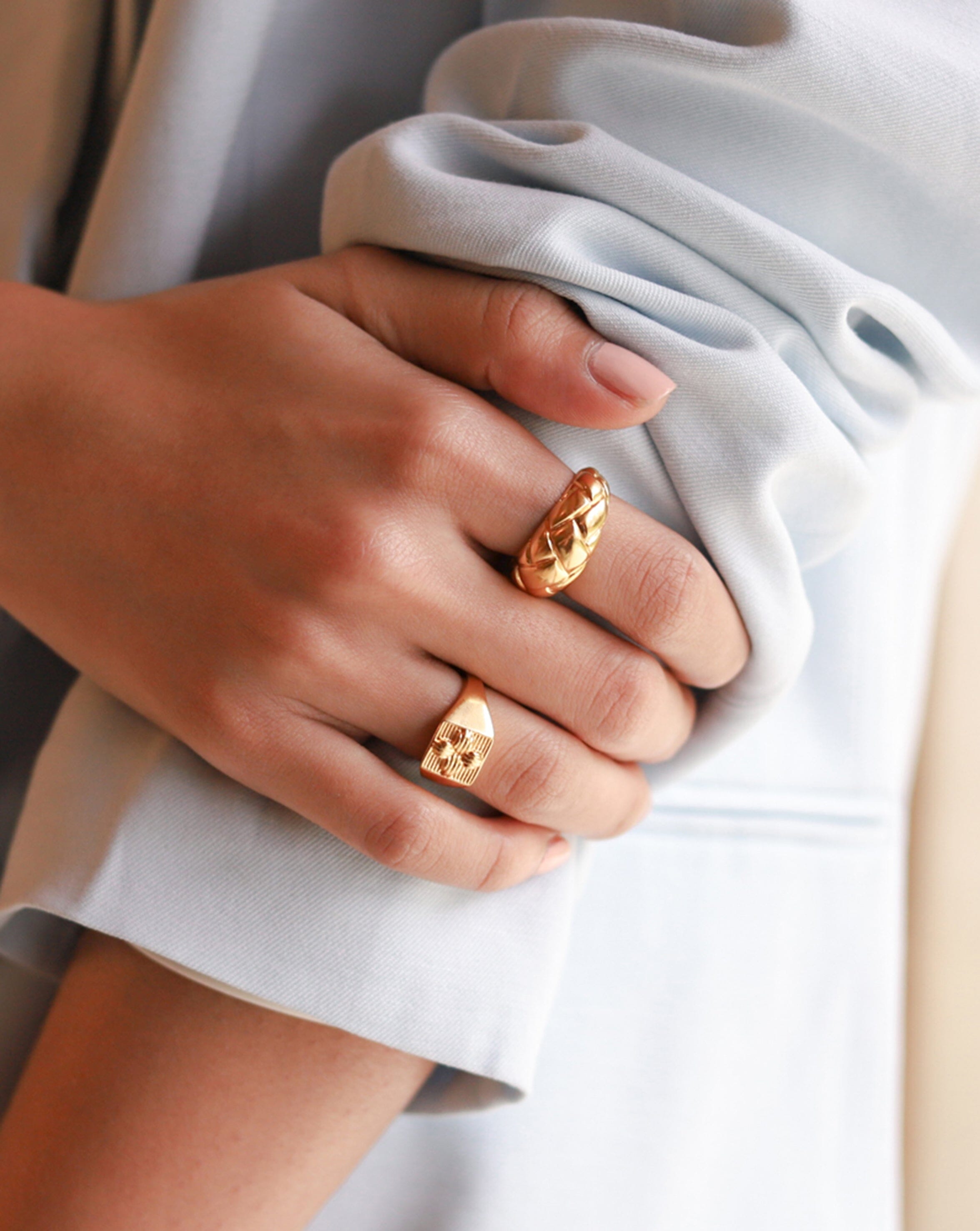 Anel Trançado Waffle - Ouro 18K | SILLENE