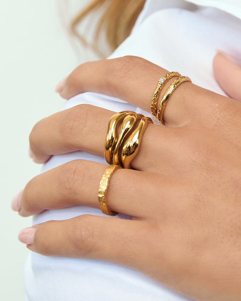 Anel Trio Encorpado - Ouro 18K | SILLENE