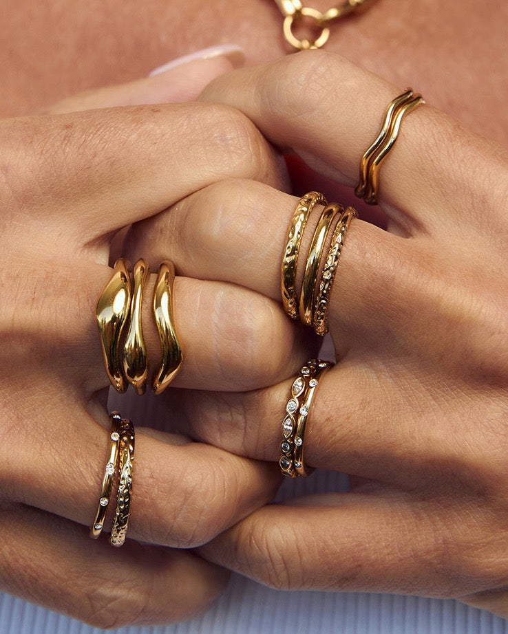 Anel Trio Encorpado - Ouro 18K | SILLENE