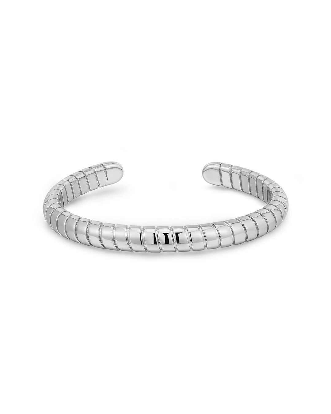 Bracelete Corrente Cobra Aberta - Prata | SILLENE
