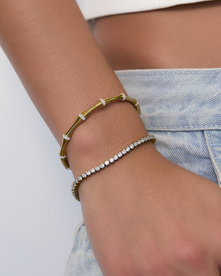 Bracelete Electra - Ouro 18K | SILLENE - uso
