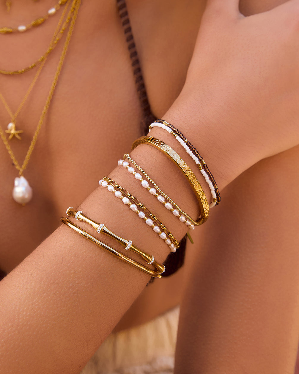 Bracelete Electra - Ouro 18K | SILLENE - uso