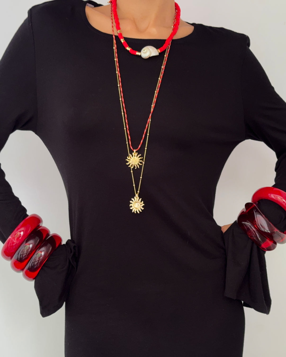 Bracelete Formentera Vermelho (Kit com 3) - detalhe 06 | SILLENE