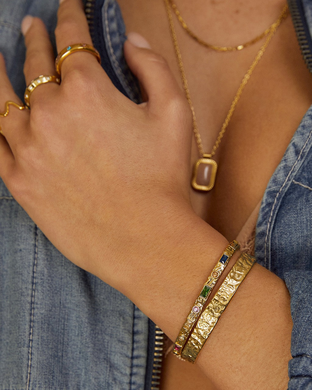 Bracelete Melrose Multicolorido - Ouro 18K | SILLENE