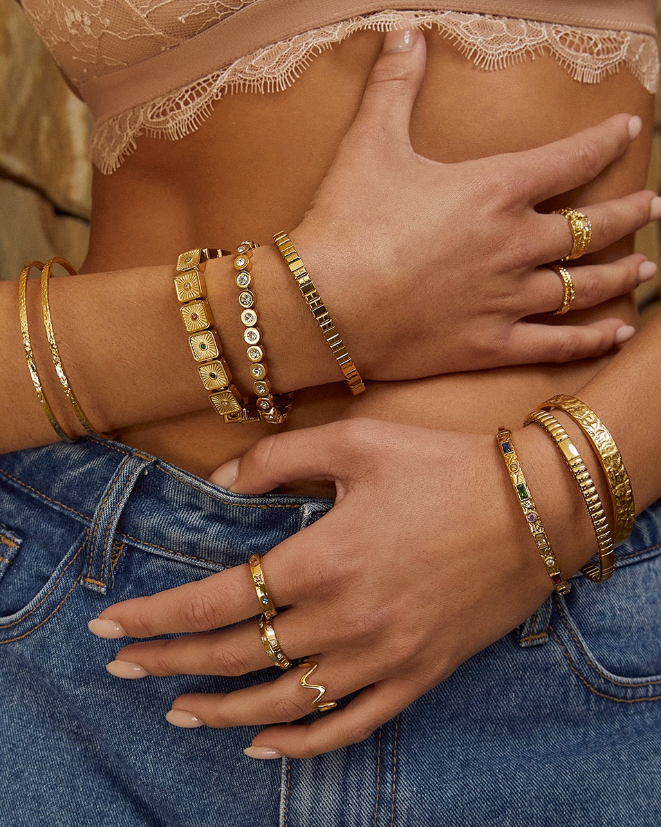 Bracelete Melrose Multicolorido - Ouro 18K | SILLENE