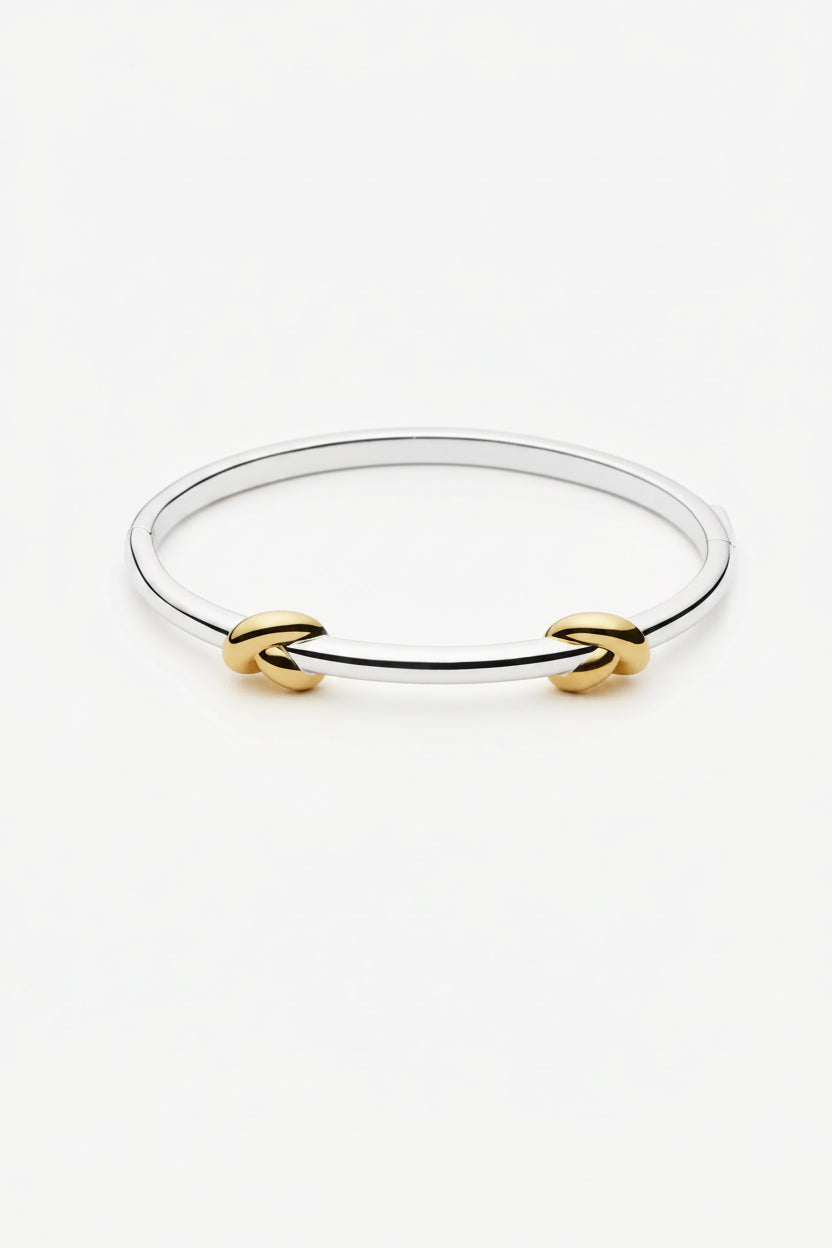 Bracelete Nó Articulado - Ouro e Prata | SILLENE