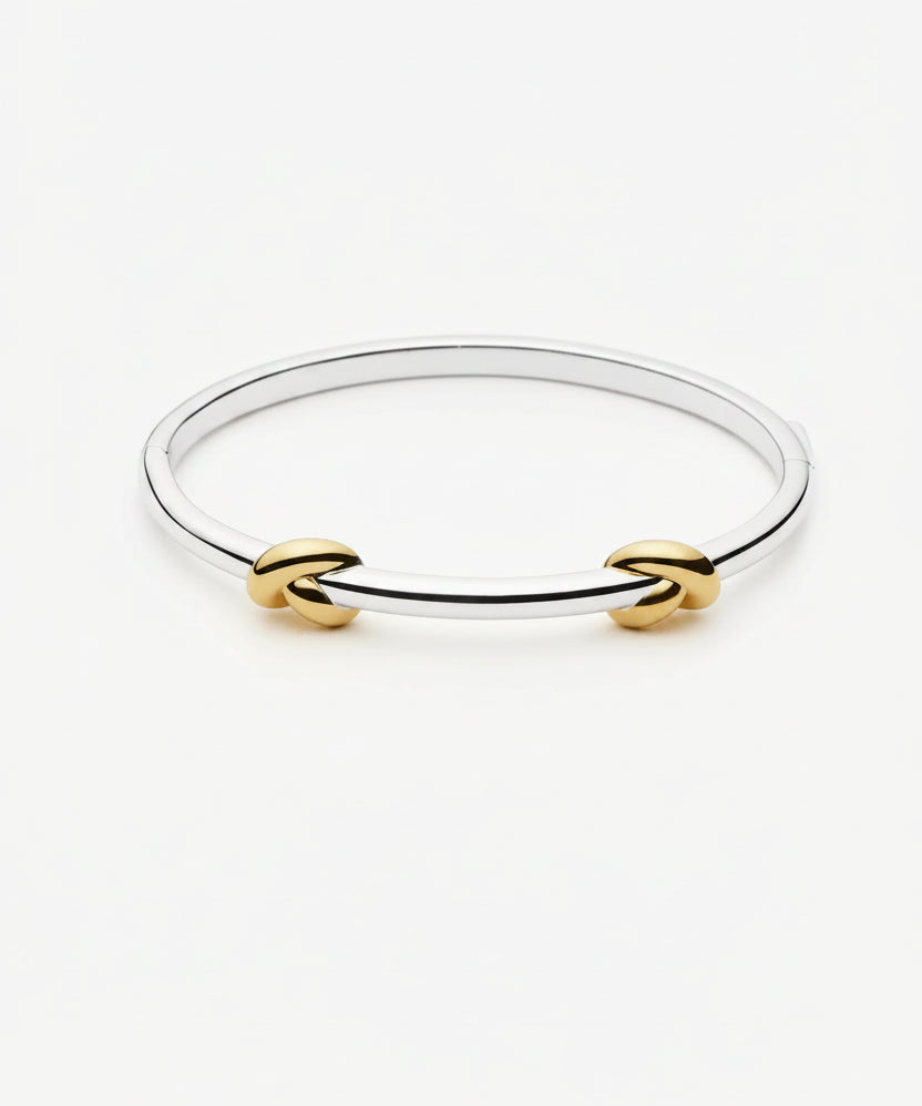 Bracelete Nó Articulado - Ouro e Prata | SILLENE