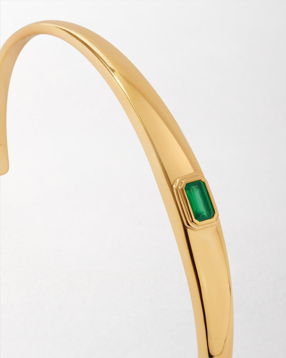 Bracelete Pebble Ônix Verde - Ouro 18K | SILLENE