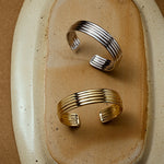 Bracelete Positano Estriado - Ouro e Prata - detalhe 05 | SILLENE