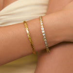 Bracelete Quinn Pedra - Ouro 18K | SILLENE - uso