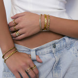Bracelete Quinn Pedra - Ouro 18K | SILLENE - uso