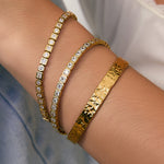 Bracelete Quinn Pedra - Ouro 18K | SILLENE - uso