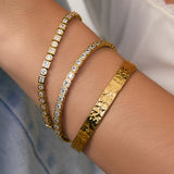 Bracelete Quinn Pedra - Ouro 18K | SILLENE - uso
