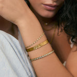 Bracelete Quinn Pedra - Ouro 18K | SILLENE - detalhe das pedras
