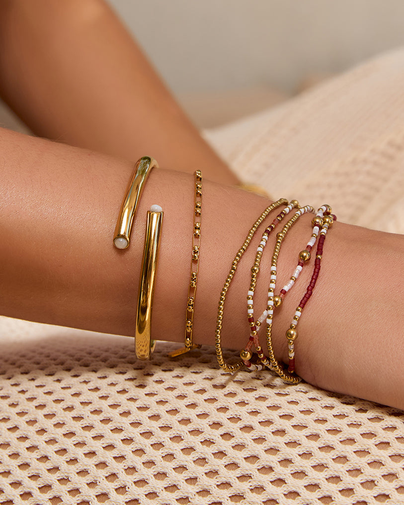 Bracelete Reya - Ouro 18K | SILLENE - uso