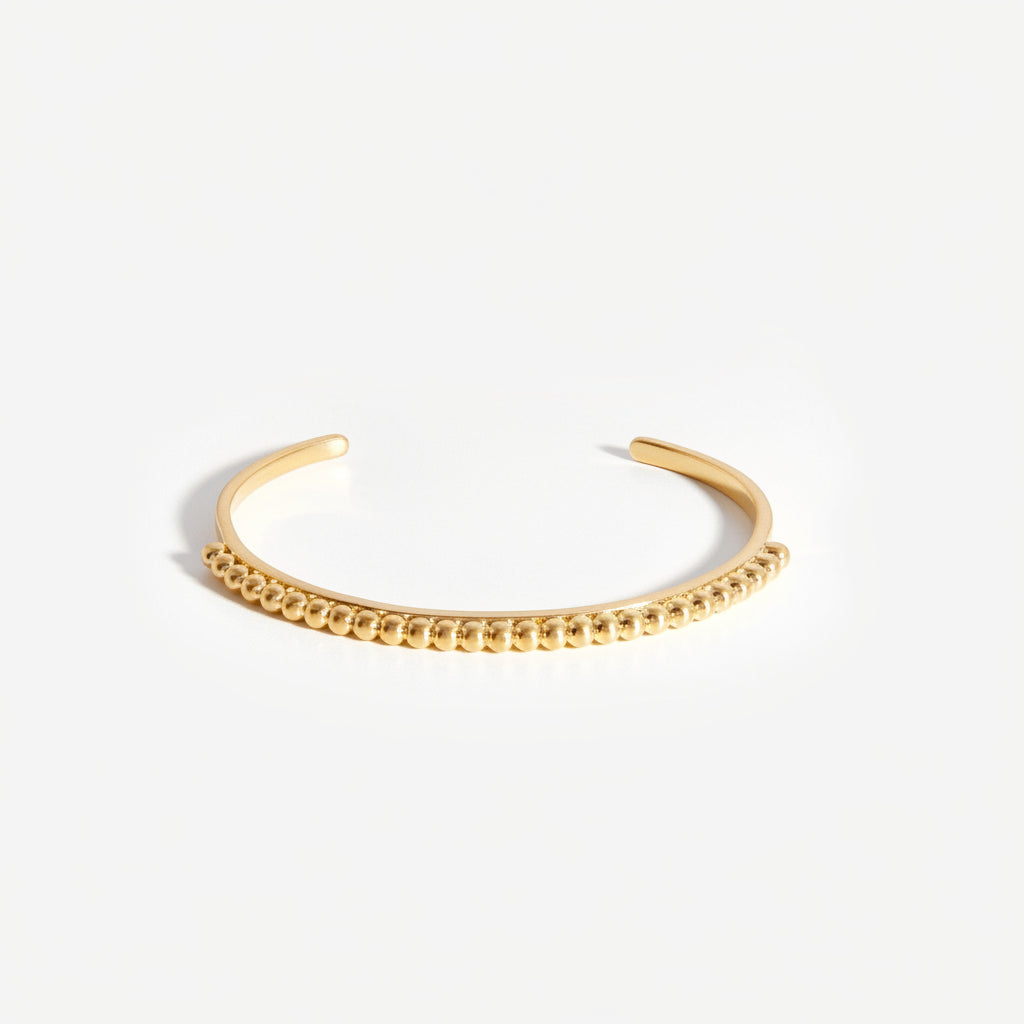 Bracelete Rígido Contas Romano - Ouro 18K | SILLENE