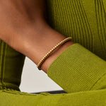 Bracelete Rígido Contas Romano - Ouro 18K | SILLENE