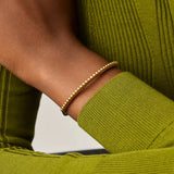 Bracelete Rígido Contas Romano - Ouro 18K | SILLENE
