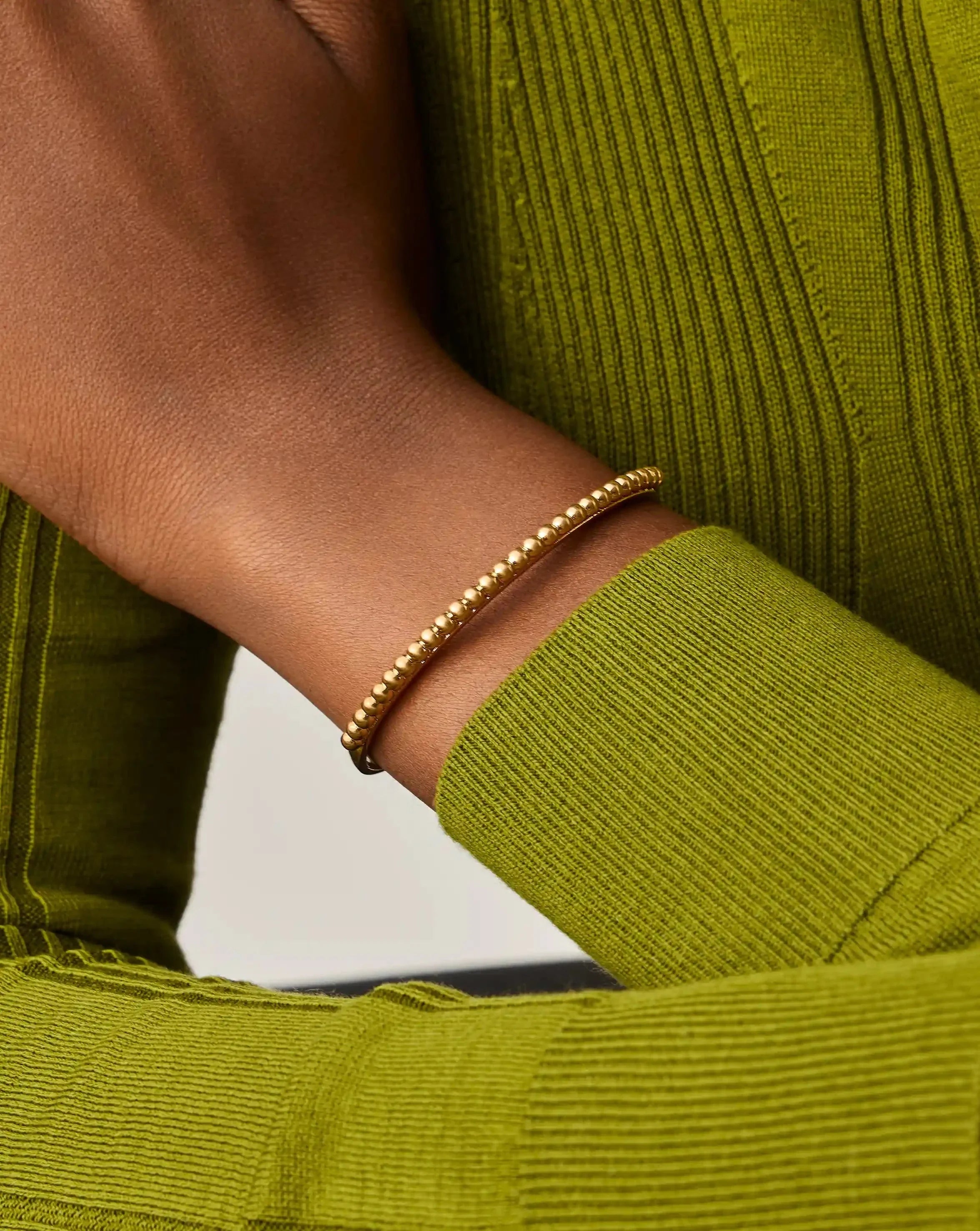 Bracelete Rígido Contas Romano - Ouro 18K | SILLENE