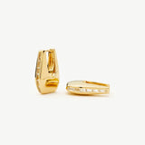 Brinco Argola Arco Cravejado - Ouro 18K | SILLENE