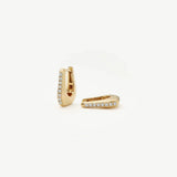Brinco Argola Arco Cravejado Pequena - Ouro 18K | SILLENE