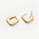Brinco Argola Arco Cravejado Pequena - Ouro 18K | SILLENE