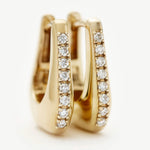 Brinco Argola Arco Cravejado Pequena - Ouro 18K | SILLENE