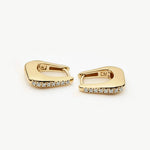 Brinco Argola Arco Cravejado Pequena - Ouro 18K | SILLENE