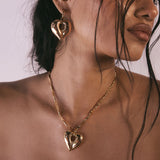 Brinco Argola Coração Corazón - Ouro e Prata - detalhe 03 | SILLENE