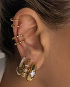 Brinco Argola Coração Puffy com Pavê - Ouro 18K - detalhe 02 | SILLENE