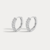 Brinco Argola Cravejada Baby - Prata | SILLENE