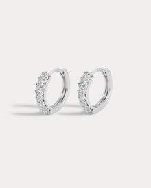 Brinco Argola Cravejada Baby - Prata | SILLENE