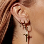 Brinco Argola Cross - Ouro 18K - detalhe 05 | SILLENE