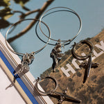 Brinco Argola Cross - Prata - detalhe 07 | SILLENE