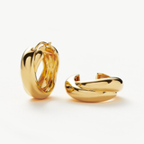 Brinco Argola Dupla Entrelaçada Média - Ouro 18K | SILLENE