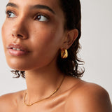 Brinco Argola Dupla Entrelaçada Média - Ouro 18K | SILLENE