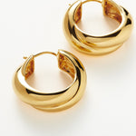 Brinco Argola Dupla Entrelaçada Média - Ouro 18K | SILLENE