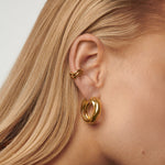 Brinco Argola Dupla Entrelaçada Média - Ouro 18K | SILLENE