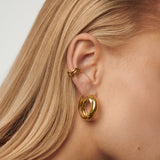 Brinco Argola Dupla Entrelaçada Média - Ouro 18K | SILLENE