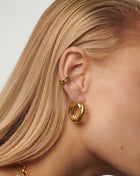 Brinco Argola Dupla Entrelaçada Média - Ouro 18K | SILLENE
