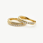 Brinco Argola Entrelaçada Cravejada Mini - Ouro 18K | SILLENE