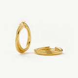 Brinco Argola Entrelaçada Grande - Ouro 18K | SILLENE
